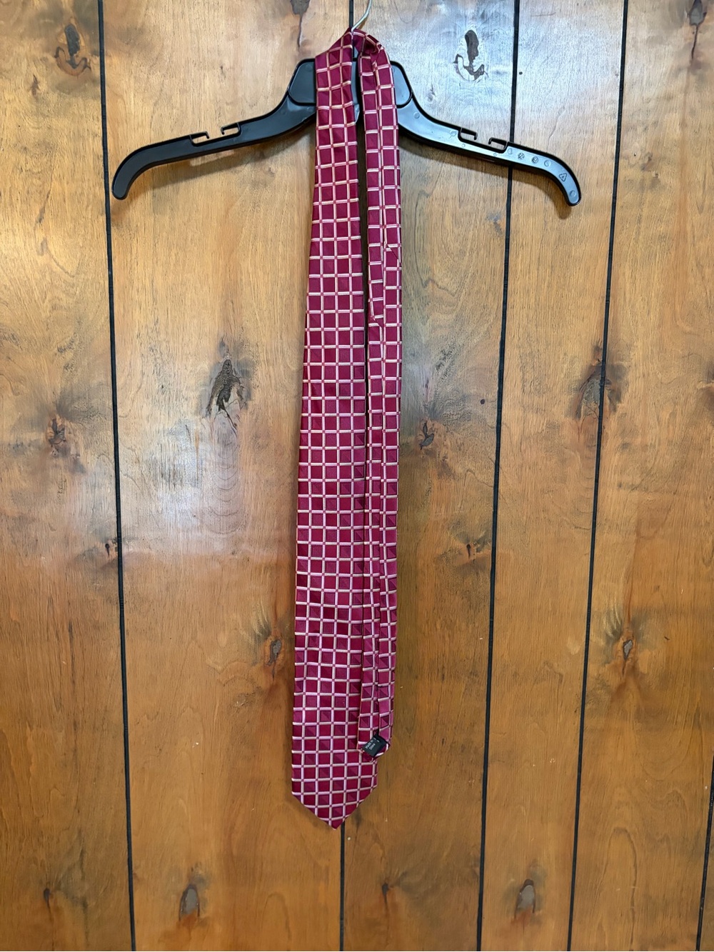 MICHAEL Michael Kors Burgundy Grid Silk Tie